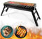 Barbacoa Plegable Portátil Sobremesa 58x20x37cm - Parrilla de Carbón BBQ de Acero al Aire Libre, Picnic y Camping