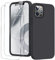 GOODVISH 3 in 1 for iPhone 12 Pro Max Case Liquid Silicone with 2x Screen Protector, Anti-Scratch Full covered Microfiber Lining Shockproof Protective Slim Phone Case Cover 6.7, Black