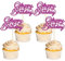 24Pcs Happy Birthday Cupcake Toppers Purple Glitter Birthday Cupcake Food Picks for Celebrating Happy Birthday Party Cake Decorations Supplies