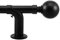Darkening Curtain Pole Extendable 210-300cm(82-118), Dia 22/25mm Adjustable Blackout Curtain Rod with 60mm Metal Ball Finials for eyelet curtains, Heavy Duty Decorative Windows Rods Black