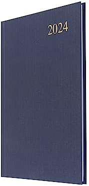 Collins Debden Collins Essentieller Terminplaner, A5, Wochenansicht, 2024, kompletter Planer 2024, Tages-, Wochen- und Monatsansicht, Größe A5, Marineblau (E-ESSA53.59–24)