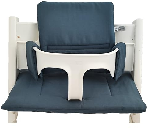 Shabany® Hochstuhl Sitzkissen 100% Bio Baumwolle | Classic Kissen Sitzbezug | Hochstuhlauflage | 2-teilig passend für Stokke Tripp Trapp Kinderhochstuhl | maschinenwaschbar | einfache Befestigung