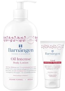 Barnängen Body Lotion Oil Intense, 400 ml, mit Cold Cream & Barnängen Handcreme SOS Vard, 75 ml, für trocken bis sehr trockene Haut, Vegane Formel, Dermatologisch getestet