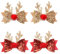 4 Pièces Pinces à Cheveux avec Nœud de Noël à Paillettes Barrettes à Cheveux de Noël Pinces à Cheveux en Bois de Renne Barrettes Noel Pinces à Cheveux Filles