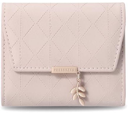 Petit Portefeuille pour Femme - Petit Portefeuille pour Femme - Grande capacité - Élégant et Mignon - avec Grand Compartiment à Monnaie, Rose Abricot
