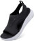 DimaiGlobal Sandales orthopédiques pour Femmes Sandales à Bride arrière lavables Été Bout Ouvert Sandales de Sport compensées Plate-Forme 39EU Noir/Blanc