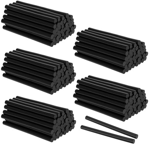 LEXININ 200 PCS 7mm x 100mm Black Hot Glue Sticks, Black Mini Hot Melt Glue Gun Sticks for DIY Crafts, Repairs