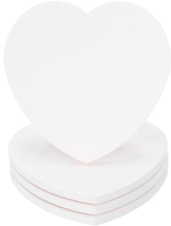 sourcing map 4Pcs Absorbent Coasters White Marble Heart Shape Coaster with Cork Backing Non-Slip for Home Office 4.3inches.