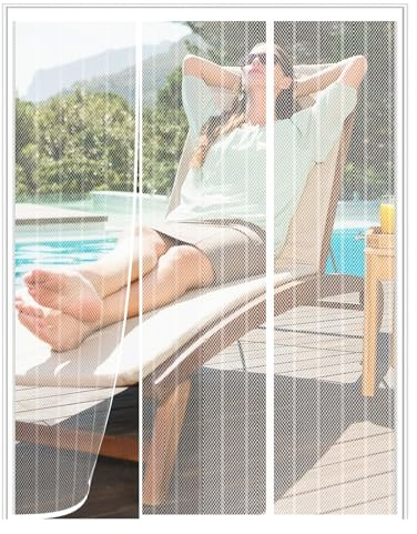 LXHFSH Moustiquaire Porte Magnétique 130x190cm Moustiquaire Aimantée Double Ouverture Latérale, Rideau Anti-Moustique, Fermeture Automatique, Rideau Anti Insecte Mouche, pour Couloirs Patio