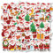 Aufkleber Weihnachten Weihnachtsdeko - 50Stück Weihnachtsmann Weihnachtssticker Selbstklebend Sticker Weihnachten Deko Weihnachtsaufkleber für Kinder Erwachsene Laptop Skateboard Telefon Gitarre