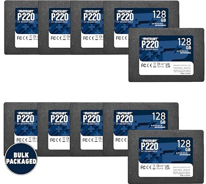 Patriot P220 P220S128G2510B interne SSD, SATA 3, 2,5 Zoll (6,35 cm), Solid State Drive, 10 Stück