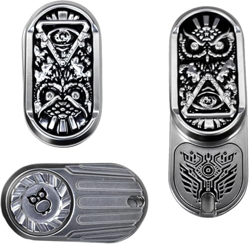 OBEST Fidget Slider Giocattoli, Fidget Slider Gufo, EDC Metal Spinner per adulti, giocattolo sensoriale per autismo e ADHD, gufo giocattolo adulto