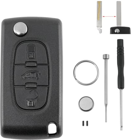 CE0523 Pour Citroën Berlingo B9, coque de clé télécommande 3 boutons avec lame VA2, pile CR1620, outil de démontage de broche