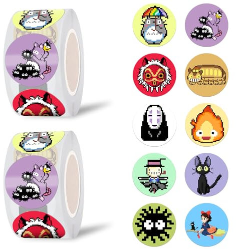 GTOTd Soot Sprite Sticker Aufkleber (1000 Stück) Cute Anime Gifts Merch für Teens Lehrer, Labels Gift Pack Wrap, Geschenke Deko für Laptop Wasserflasche