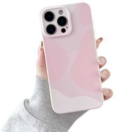 DEFBSC for iPhone 13 Pro Max Case, Cute Art Aesthetic Print Design Soft TPU Cover, Shockproof Raised Full Camera Protection Anti-Scratch Back Phone Case for Girls Women, Pink