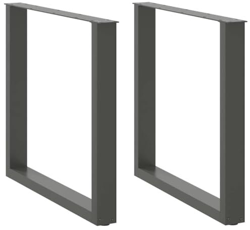 vidaXL Dining Table Legs U-Shaped 2 pcs Anthracite 80x(72-73) cm Steel