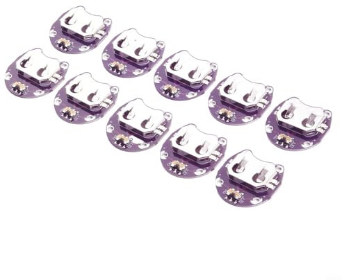 Lily-Pad Coin Cell Battery Holder Module 10 Pack with Switch for Projects Electronic DIY Crafts 29x30mm