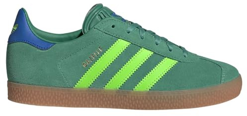 adidas Originals Gazelle Kids' Sneaker, Semi-cut green/solar green/blue bird, 23.2 cm