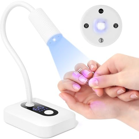 SAVILAND SSPro X U V Nail Lamp with LED Display: 12W Smart Sensor U V Light for Gel Nails 3S Flash Curing Gel Nail U V Lamp 3 Timer 360° Adjustable Gooseneck Rechargeable 6H Battery Life Salon Gift