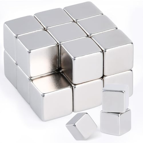 Aenienoe Neodym Magnete Extra Stark 10x10x10mm Stark Klein Magnets für Magnettafeln Kühlschränk Whiteboard Bastelarbeiten Fotos 20 Stück