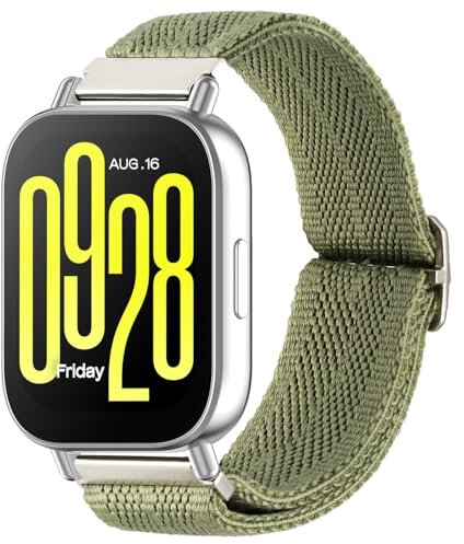 CHULN Nylon Strap Compatible with Redmi Watch 5 Active/5 Lite/Xiaomi Mi Watch/Xiaomi Watch S1 Active/S1 Pro/S1/S2/S3/S4/2/2 Pro, 22mm Adjustable Replacement Bracelet for Smartwatch.(No Host), army
