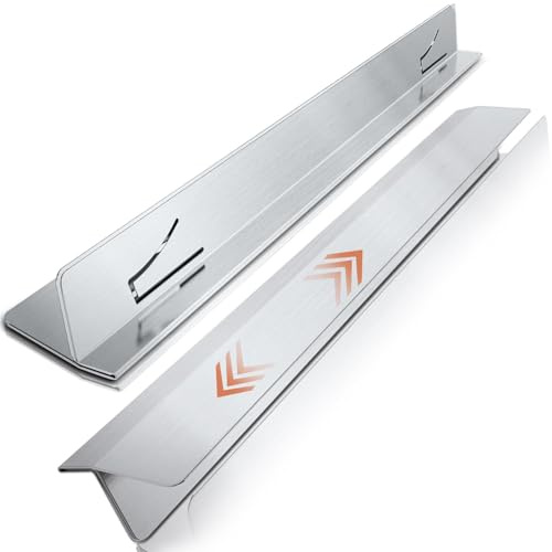 Ecopandy Lot de 2 couvercles de cuisinière en acier inoxydable, bouche-pores en forme de T pour cuisinière, bouche-pores pour four résistant à la chaleur à extension 2 côtés, longueur rétractable de
