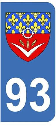 Adesivi 93 Blason Dipartimento Seine Saint Denis per targa