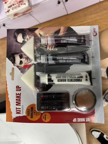 Set de maquillaje para Halloween, pintura facial y corporal en blanco y negro, kit de maquillaje SFX con cera para cicatrices, sangre falsa lavable, pintura facial y corporal para Halloween, SFX