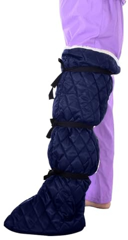 POONGURY Rollstuhl-Winter-Beinwärmer, gipsfreundliche winddichte Ärmel mit verstellbaren Trägern, Wärmeschutz von Knöchel bis Knie (blau)