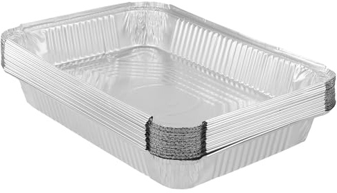HONYUET 20 Pack Aluminum Foil Trays, 32 x 20 x 5cm Foil Baking Barbecue Tray for BBQ Grilling Roasting, Party, 2200ml Capacity