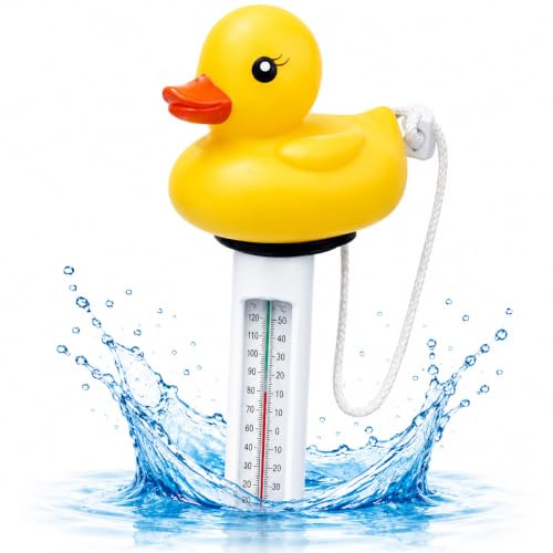 Thermometer schwimmend - Wasserthemometer für Pool & Schwimmbad & Whirpool - für präzise Messung (Ente)