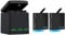 TELESIN Caricabatteria tripla e scatola di immagazzinaggio di batteria con caricabatteria a 3 canali con 2 batterie ricaricabili agli ioni di litio per Gopro Hero 8 Black, Hero 7/6/5 Black