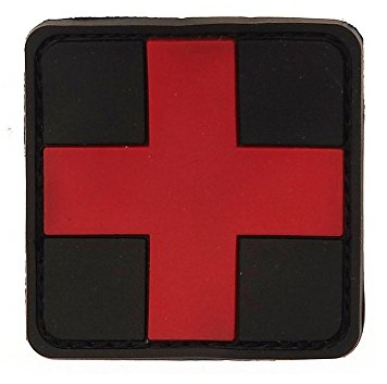 Copytec Sanitäter Patch Ersthelfer Arzt Airsoft Erstehilfe Emblem 3D PVC Kreuz Medic Sani Aufnäher 5x5cm #20303