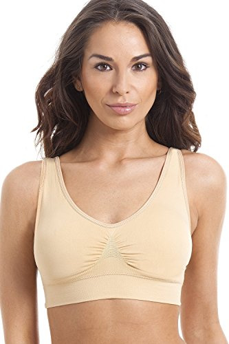 Camille Womens Beige Seamfree Shapewear Control Support Bra