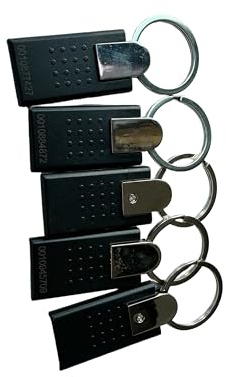 125 kHz EM4100 RFID-Zugangsschlüsselanhänger, Farbe: Schwarz, Nur-Lese-Chip (5 Stück)