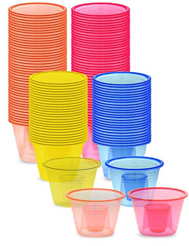 Zappy 150 Count Assorted Colors Disposable Plastic Party Bomber Shot Glasses 150 Ct Assorted Colors