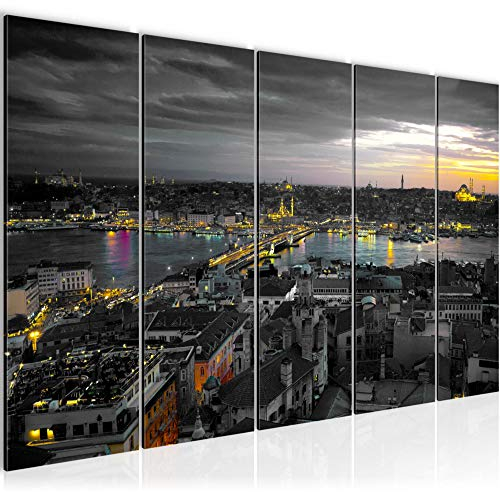 Runa Art Bild Istanbul Türkei Wandbilder auf Vlies Leinwand 5 Teilig Wanddekoration Wohnzimmer Schlafzimmer 603156b