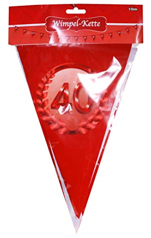 Udo Schmidt Wimpel-Girlande 40 Rubinhochzeit