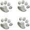Angelkiss 4PCS Schwarz 3D Chrom Hundepfote Footprint Aufkleber Aufkleber Auto Auto Emblem Aufkleber Dekoration (Silber)