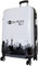 Trendyshop365 Hartschalen Reise-Koffer mit Motiv Bedruckt - Fly The World Weiß - 77 Zentimeter 94 Liter 4 Rollen Flugzeug Städtedesign