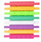 ECOSWAY Set di 8 mattarelli goffrati, design antiaderente con motivo ruvido, mattarello per decorazione torte, ideale per fondente, crostate, biscotti, pasticceria, glassa, argilla, impasto, 8 colori