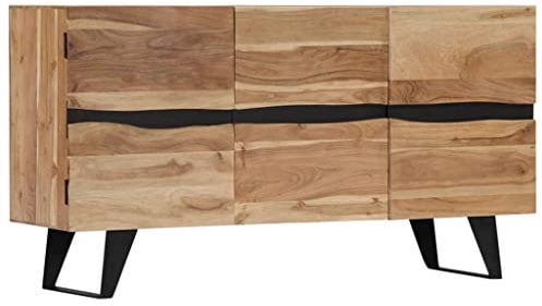 Festnight Sideboard | Industrial Kommode | Rustikal Beistellschrank | Holz Schubkastenkommode | Massivholz Akazie mit Stahlbeine 150 x 40 x 79 cm
