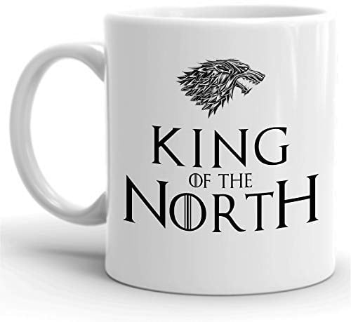 CiderPressMugs Game of Thrones 11oz Ceramic Coffee Mug – King of the North House Stark Shield Design – Official TV Series Inspired Gift for Men & Women
