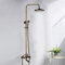 Huin Colonne de douche de douche en laiton antique avec étagère Système de douche Ensemble de douche à effet pluie Tige de douche de douche Pomme de douche cascade et douchette