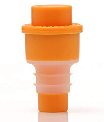 Mini bouchon vide d'air orange + boite individuelle transparente