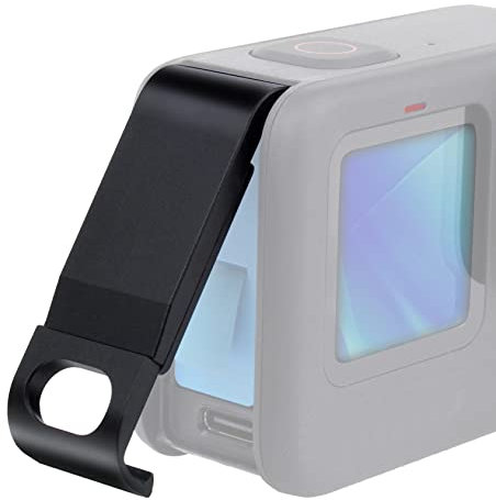 GEPULY Copertura della porta laterale in alluminio per GoPro Hero 9 10 11 12 Nero Rimovibile Facile Ricarica Copertura Della Porta della Batteria con Porta Tipo-C Comodo per Vlog/Record