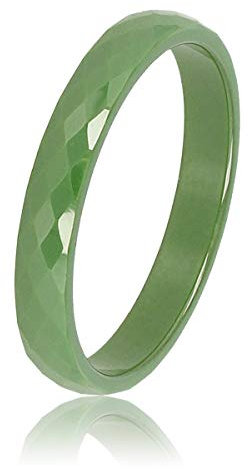 My Bendel - Keramischer Ring facettiert grün 3mm- Keramikring für Frauen - Ring ist unzerbrechlich und verfärbt sich nicht - Bleibt glänzend und krazt nicht - mit Luxuriösen Geschenkverpackung