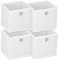 Murago - 4er Set Faltbox ca. 20x20x20 cm Weiß - Aufbewahrungsboxen Klappbox faltbar Körbe Einschub Korb Stoff Regalkorb Organizer