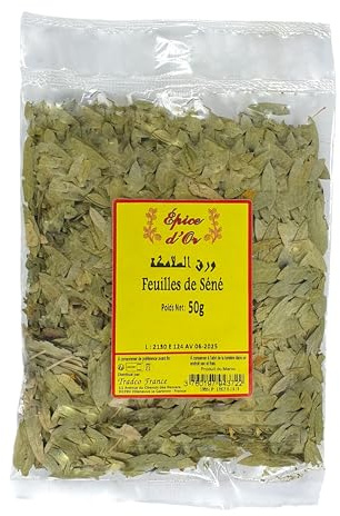 Sene Feuilles 50g - Epice d'Or, 100% Naturelles, Sans Additifs, Sans Arôme Artificiel, Sans Conservateur