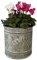 OF Große Blumentöpfe mit Deko Biene-Übertopf, Blumentopf, Pflanzkübel im Vintage Stil (Großer Eimer), Silber Vintage